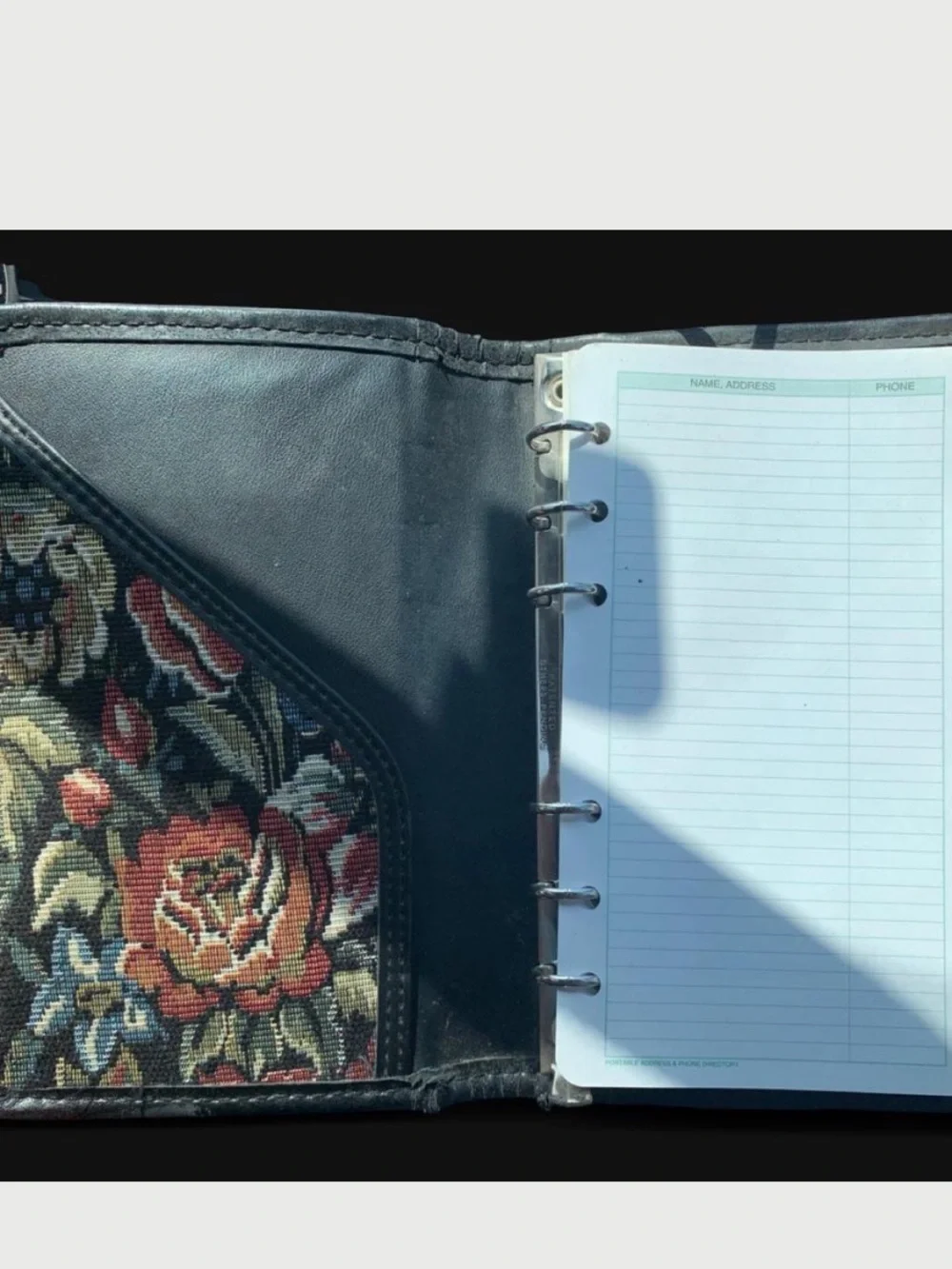 Vintage Day Runner floral tapestry telephone address book organizer binder